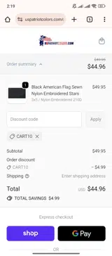 CART10 coupon verification screenshot