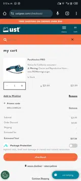 WELCOME20 coupon verification screenshot