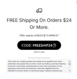 FREESHIP24 coupon verification screenshot