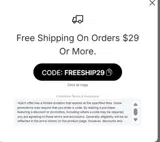 FREESHIP29 coupon verification screenshot