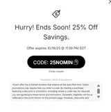 25NOMIN coupon verification screenshot