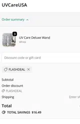 FLASHDEAL coupon verification screenshot