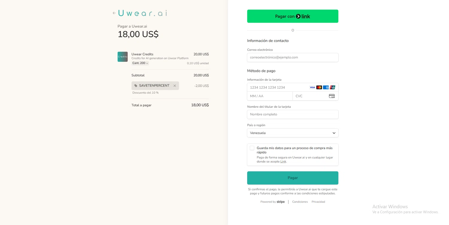 Uwear.ai checkout page showing Uwear.ai promo code box | Screenshot taken by SimplyCodes community member on Feb 5, 2026