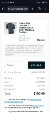 UYNNER20 coupon verification screenshot