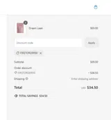 FIRSTORDER50 coupon verification screenshot