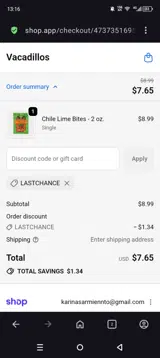 Vacadillos coupon verification screenshot