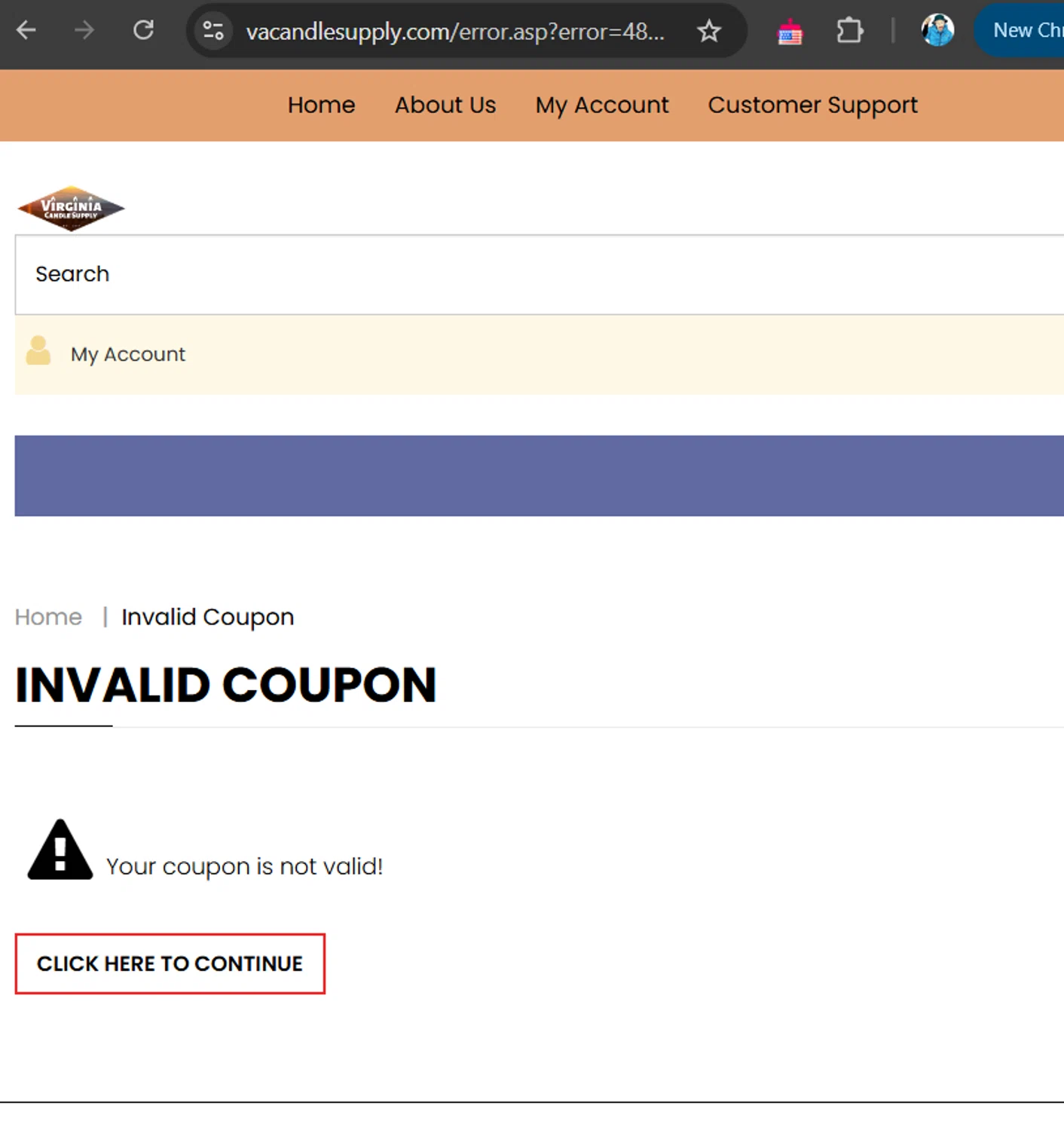 Virginia Candle Supply promo code screenshot showing code 25OFF applied at Virginia Candle Supply checkout page. Uploaded by SimplyCodes community member RichterBelmont on Feb 10, 2025