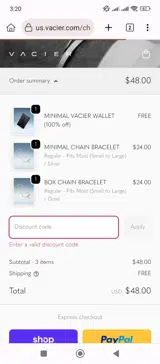 22 coupon verification screenshot