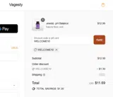 WELCOME10 coupon verification screenshot