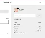 VITAL10 coupon verification screenshot