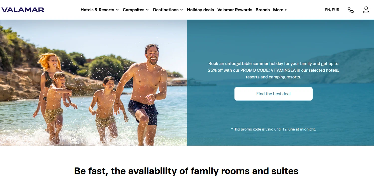 Valamar Hotels & Resorts checkout page showing Valamar Hotels & Resorts promo code box | Screenshot taken by SimplyCodes community member on Mar 27, 2025