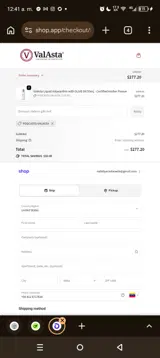 ValAsta coupon verification screenshot