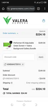 KINEMASTER10 coupon verification screenshot