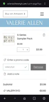 valery3yd coupon verification screenshot
