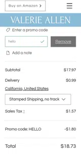 hello coupon verification screenshot