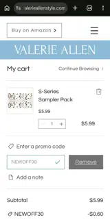 NEWOFF30 coupon verification screenshot