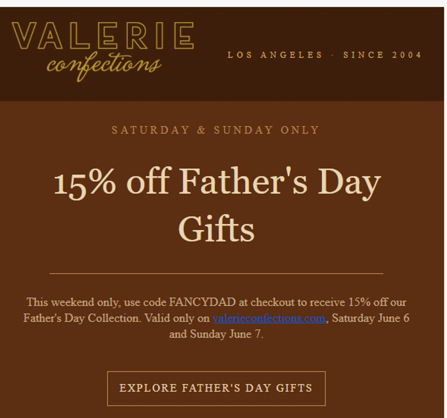 Valerie Confections promo code screenshot showing code FANCYDAD applied at Valerie Confections checkout page. Uploaded by SimplyCodes community member valeriaantonieta on Jun 6, 2026