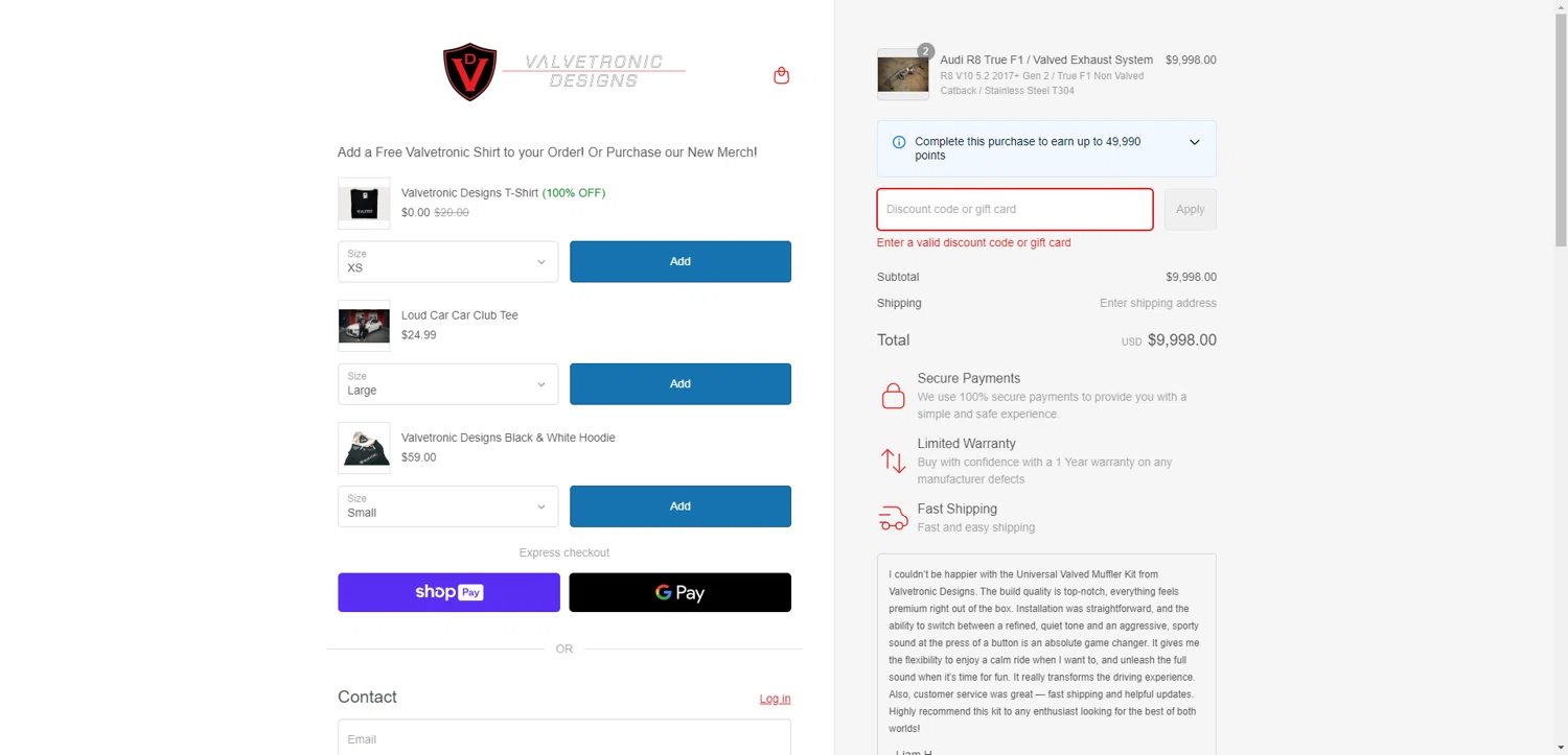 Valvetronic Designs promo code screenshot showing code VICTOR applied at Valvetronic Designs checkout page. Uploaded by SimplyCodes community member RewardTitan728 on Jun 13, 2025