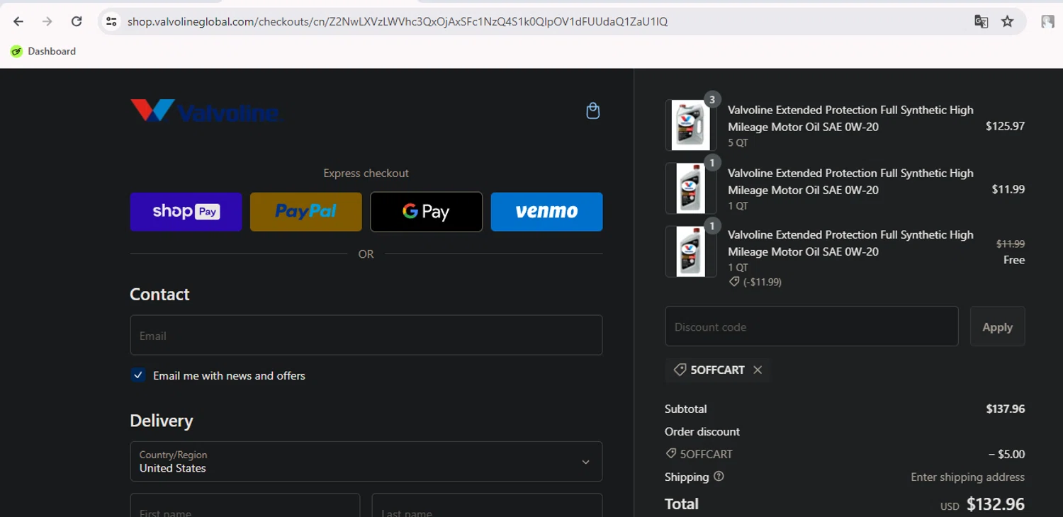 Valvoline Promo Codes 5 Off June 2024