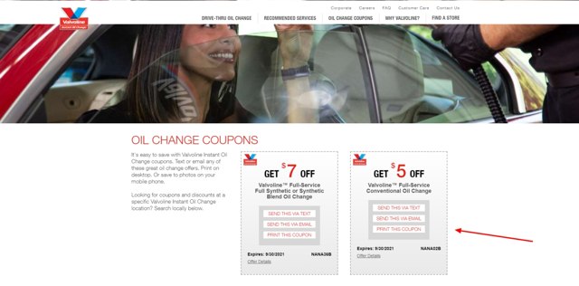 Valvoline Instant Oil Change checkout page showing Valvoline Instant Oil Change coupon code box | Screenshot taken by SimplyCodes community member on Aug 31, 2021