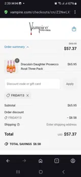 Friday13 coupon verification screenshot