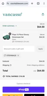 STEFANIA20 coupon verification screenshot