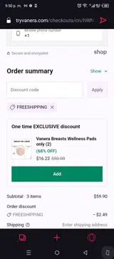 Vanera coupon verification screenshot