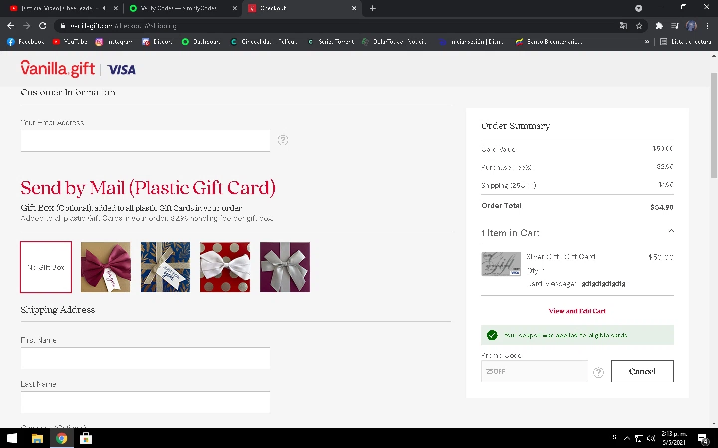 Vanilla Gift Promo Codes 20 Off September 2024