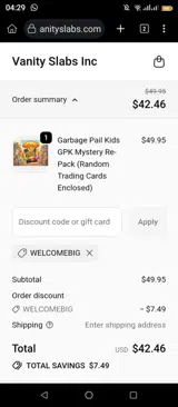 WELCOMEBIG coupon verification screenshot