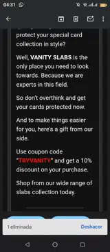 TRYVANITY coupon verification screenshot