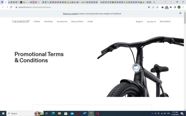 VanMoof checkout page showing VanMoof discount code box | Screenshot taken by SimplyCodes community member on Nov 20, 2023