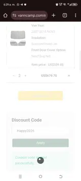 Happy2026 coupon verification screenshot