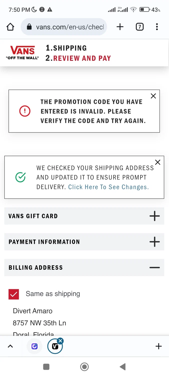 vans money off code