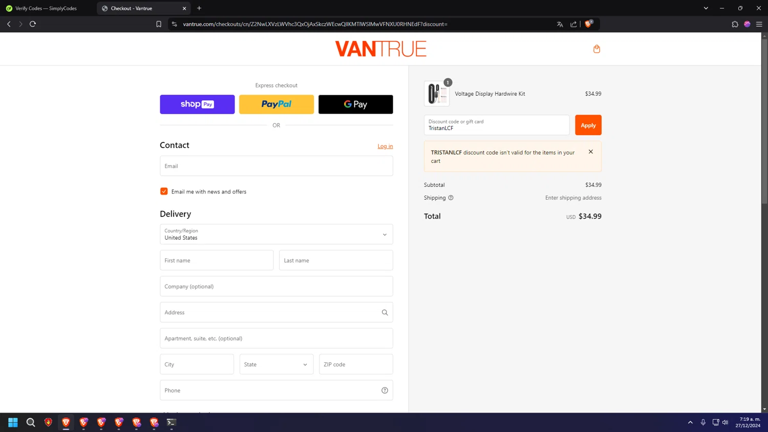 how to use Vantrue coupons