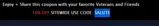 Vape Society Supply coupon verification screenshot