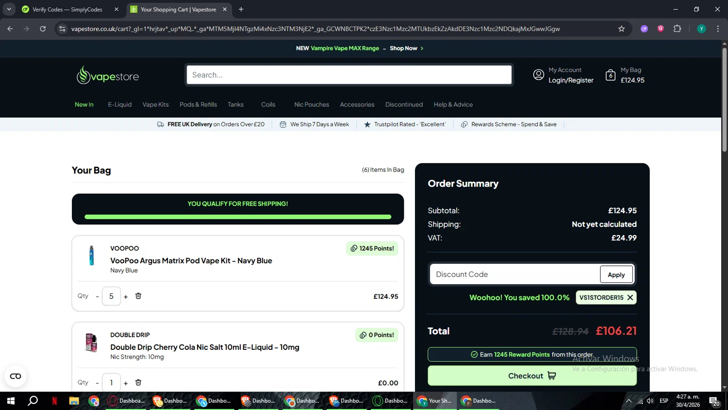 vape and go discount code uk Aqua Mint Ice Vuse Go Reload Kit | Vape Kit main image 0