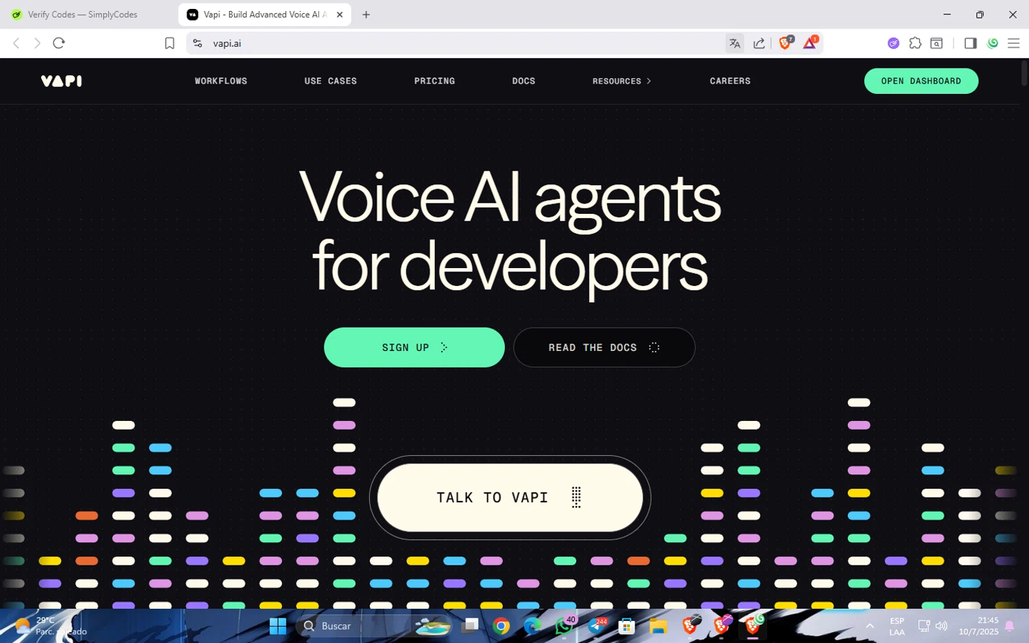 Vapi promo code screenshot showing code TRAVERSY100 applied at Vapi checkout page. Uploaded by SimplyCodes community member Widopalacios on Jul 11, 2025