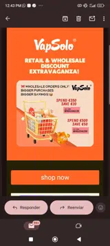 Vapsolo coupon verification screenshot