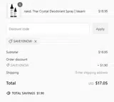 SAVE10NOW coupon verification screenshot