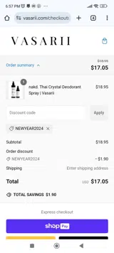 NEWYEAR2024 coupon verification screenshot