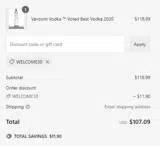 WELCOME30 coupon verification screenshot