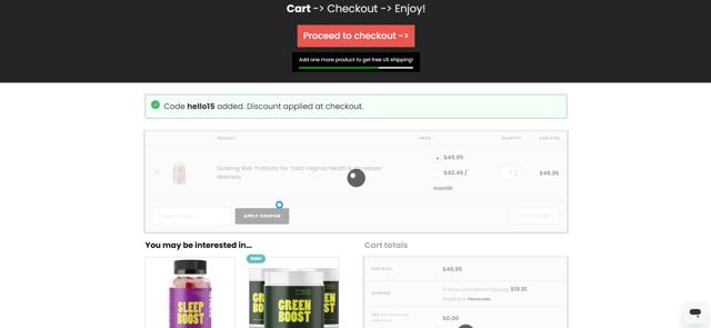 VB Health checkout page showing VB Health coupon code box | Screenshot taken by SimplyCodes community member on Jul 17, 2024