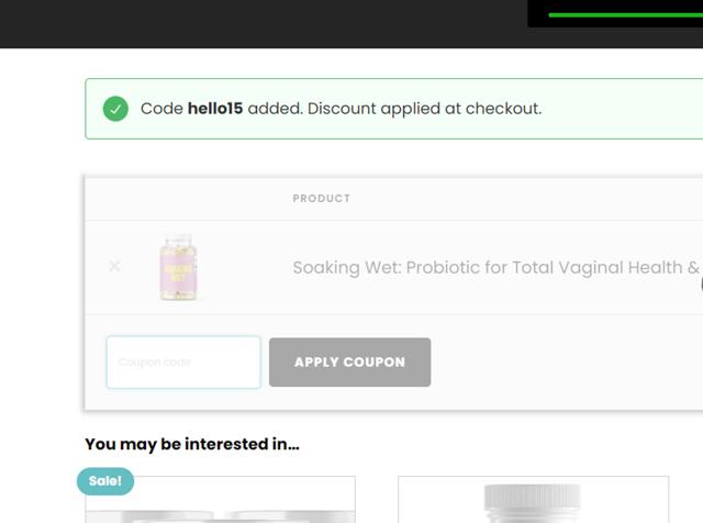 VB Health checkout page showing VB Health coupon code box | Screenshot taken by SimplyCodes community member on Jun 14, 2024