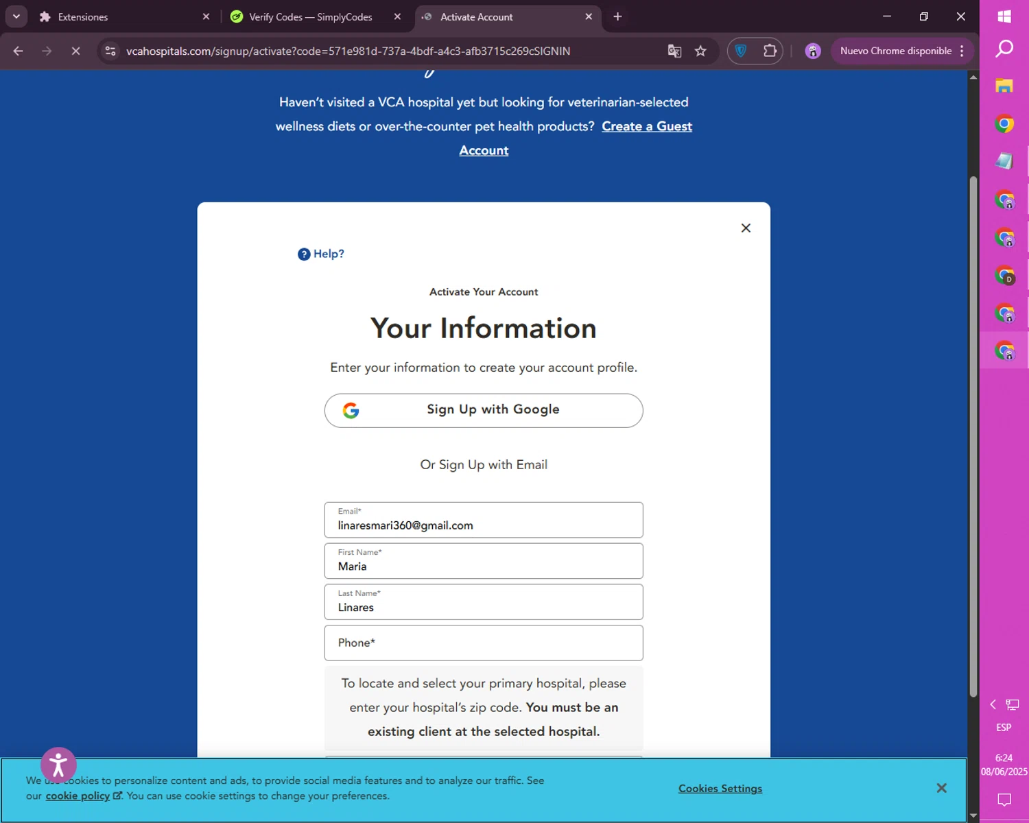 VCA Animal Hospitals promo code screenshot showing code PUPPY30 applied at VCA Animal Hospitals checkout page. Uploaded by SimplyCodes community member FortunateScholar4524 on Jun 8, 2025