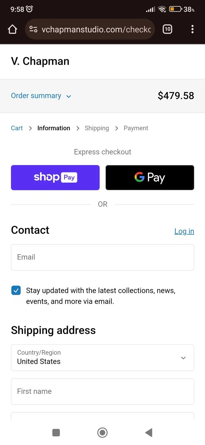 V. Chapman discount code screenshot showing code THANKYOU2024 applied at V. Chapman checkout page. Uploaded by SimplyCodes community member wilfredsaha on Dec 27, 2024