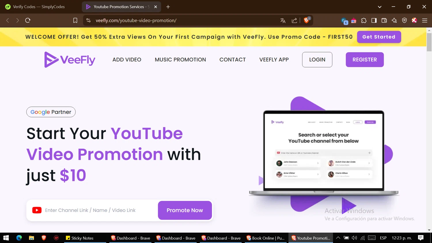 Veefly checkout page showing Veefly promo code box | Screenshot taken by SimplyCodes community member on Mar 14, 2025
