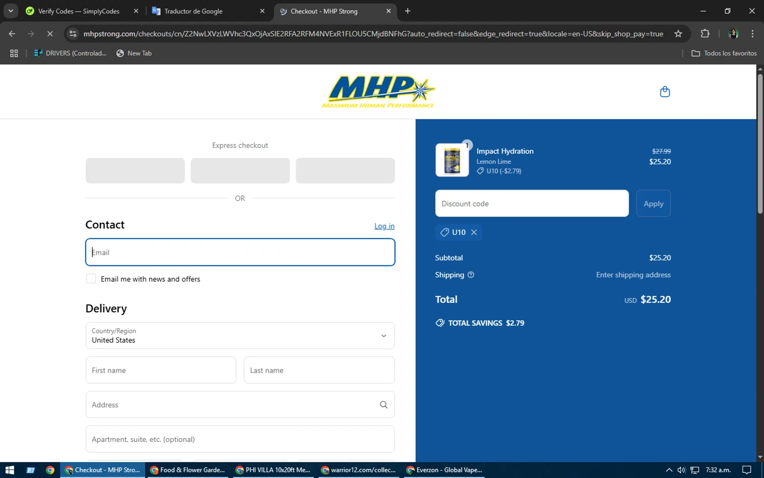 Veefly promo code screenshot showing code HOLIDAY25 applied at Veefly checkout page. Uploaded by SimplyCodes community member RoyalHawk6408 on Mar 25, 2025