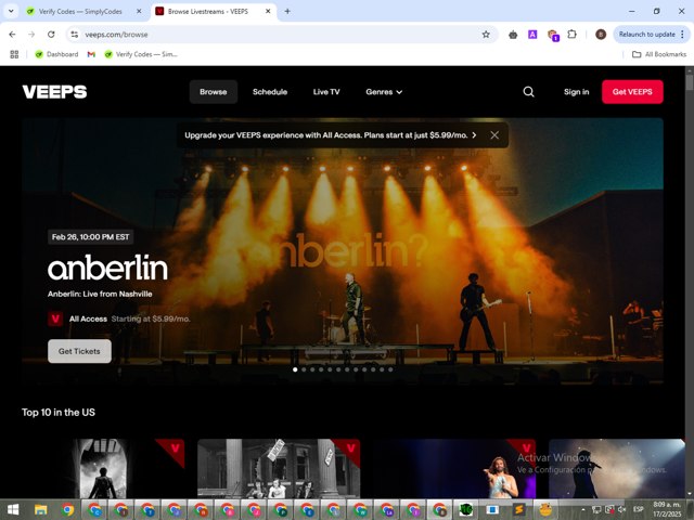 Veeps checkout page showing Veeps promo code box | Screenshot taken by SimplyCodes community member on Feb 17, 2025