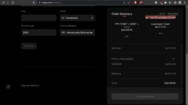 Veeps checkout page showing Veeps promo code box | Screenshot taken by SimplyCodes community member on Jul 21, 2025