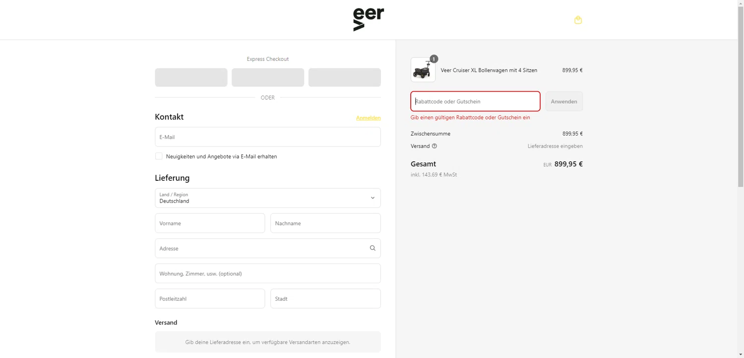 Veer Gear coupon code screenshot showing code BLACKFRIDAY applied at Veer Gear checkout page. Uploaded by SimplyCodes community member ThriftyPhoenix5129 on Jun 4, 2025